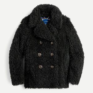NWT J.Crew Faux-Fur Double-Breasted Peacoat